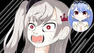 【手描き】ぺこらにプレゼントして貰ったホラゲを頑張ってプレイするリオナ