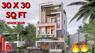 30x30 House plans 3D | 4bhk | 9x9 Meters || DV Studio