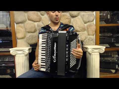 SERREG3796CHBKSI - Black Serenellini Regina Piano Accordion Compact LMMH 37 96 $6999