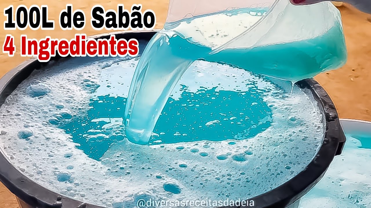 Só 4 Ingredientes Rende Até 100L de Sabão Líquido Lava Roupas