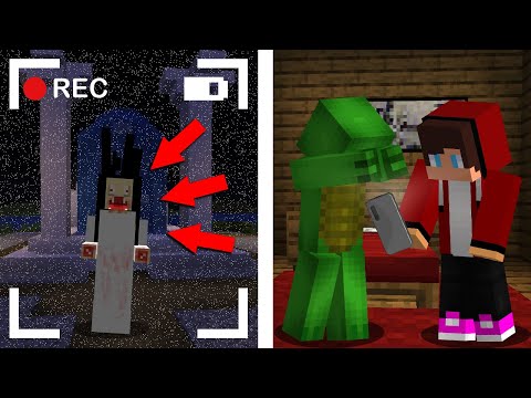 JJ and Mikey Saw The SCARY Crying Woman on The Cameras in Minecraft!Maizen