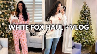 WHITE FOX BOUTIQUE TRY-ON HAUL + VLOG🎄 new holiday collection, loungewear, gift ideas + decorating⭐️