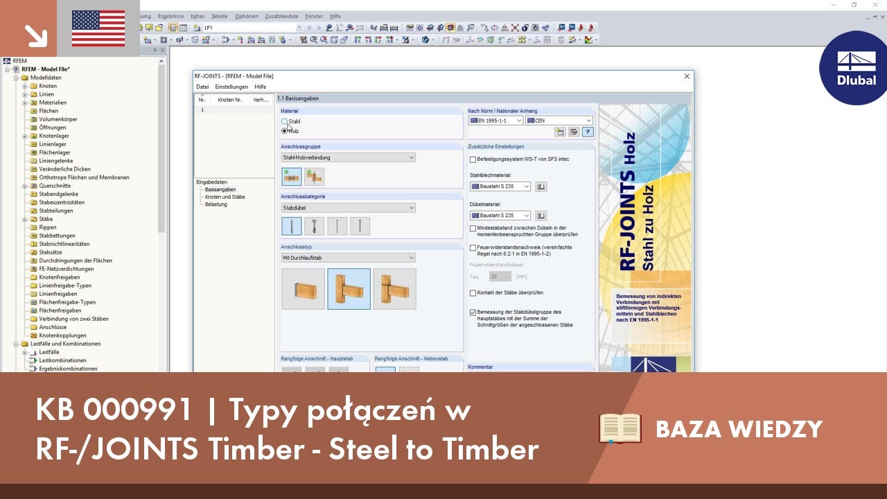 KB 000991 | Typy połączeń w RF-/JOINTS Timber - Steel to Timber