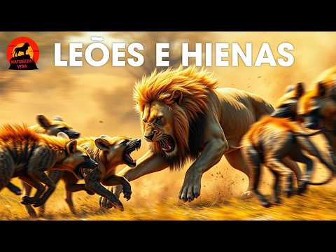 LEÕES E HIENAS | O Confronto dos Predadores na Savana | Documentários  animais