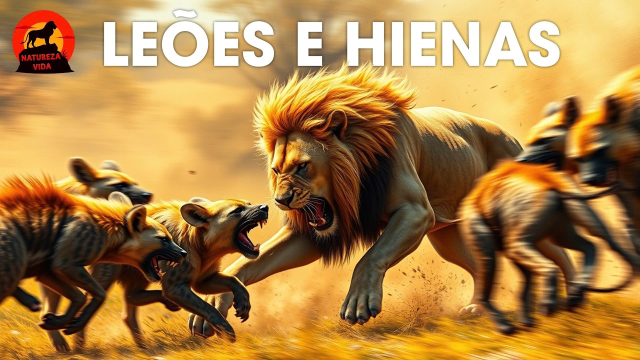 LEÕES E HIENAS | O Confronto dos Predadores na Savana | Documentários  animais