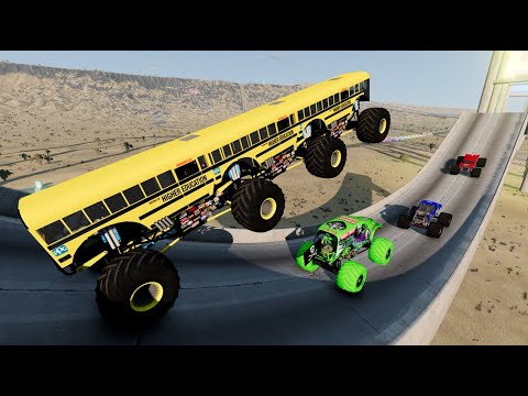 BNG Random - Epic Hight Speed monster trucks Jumps #016  - BeamNG Drive