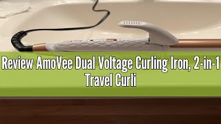 Review AmoVee Dual Voltage Curling Iron, 2-in-1 Travel Curling Iron, 1 inch Dual Voltage Hair Straig