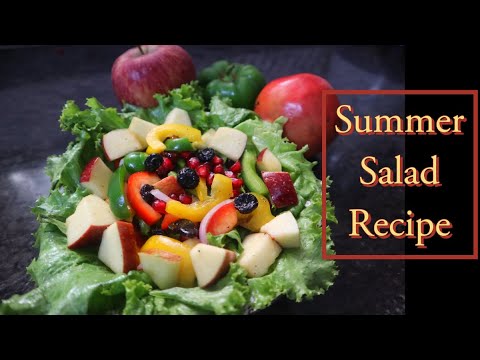 Healthy Summer Salad Recipe | Apple, Bell Pepper, Pomegranate & Berry Salad | Easy & Refreshing!