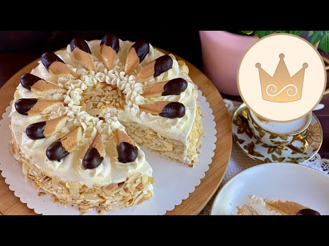 FANTASTIC CLASSIC! MALAKOFF CAKE NO BAKE WITH VANILLA-BUTTERCREME👌🏻🍰 RECIPE BY SUGARPRINCESS