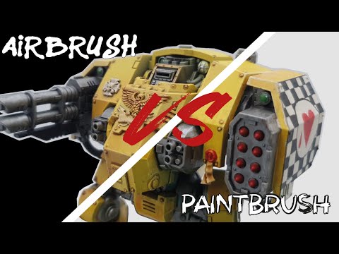 Painting TWO Ballistus Dreadnoughts - Airbrush vs Paintbrush (Leviathan Warhammer 40k 10th Edition)