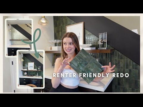 VLOG: redo our bar with me (renter friendly sticker tiles!) and weekend in my life