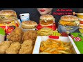 ASMR EATING MCDONALDS BURGERS WRAPS FRIED CHICKEN CHICKEN NUGGETS MCFLURRY MC SPICY BURGER