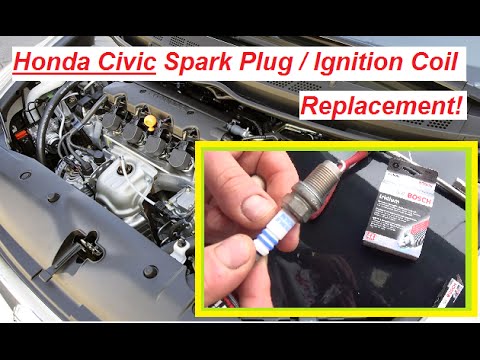 Honda Civic Spark Plugs / Ignition Coil Replacement 2006 - 2011 in 2 MINUTES! Civic 1.8