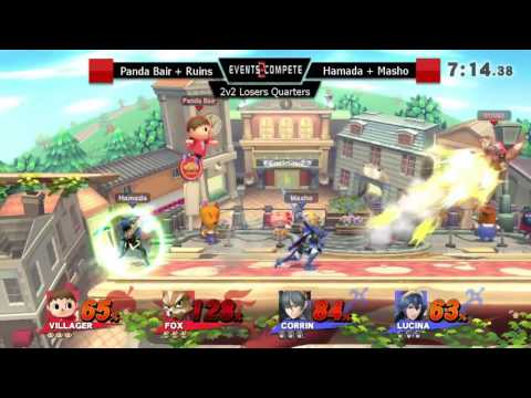 Hidden Bosses 4.0 2v2 Losers Quarters: Panda&Ruins (Villager/Fox) vs Hamada&Masho (Corrin^2/Lucina)