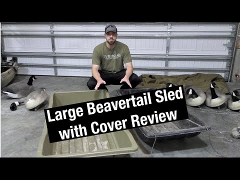 LARGE DECOY SLED! | HOLDS TWO DOZEN GOOSE DECOYS? —BEAVERTAIL SLED REVIEW WITH COVER (How to)