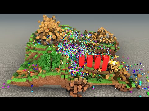 Collapse of the Minecraft World - Marble Race - Unity