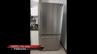 Forno Milano Espresso 31-Inch Bottom Freezer Refrigerator, Stainless Steel, 17.2 cu.ft Capacity, Right Swing Door, Energy Efficient Stainless Steel VCM FFFFD178531S Picture