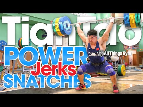 Tian Tao 🇨🇳 170kg Snatch + 210kg POWER Jerk Session at Asian Championships [4k]