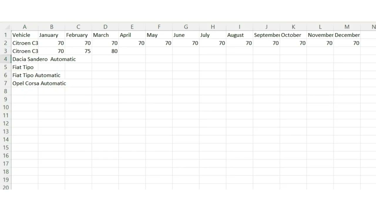 Price List — Seasonal Pricing