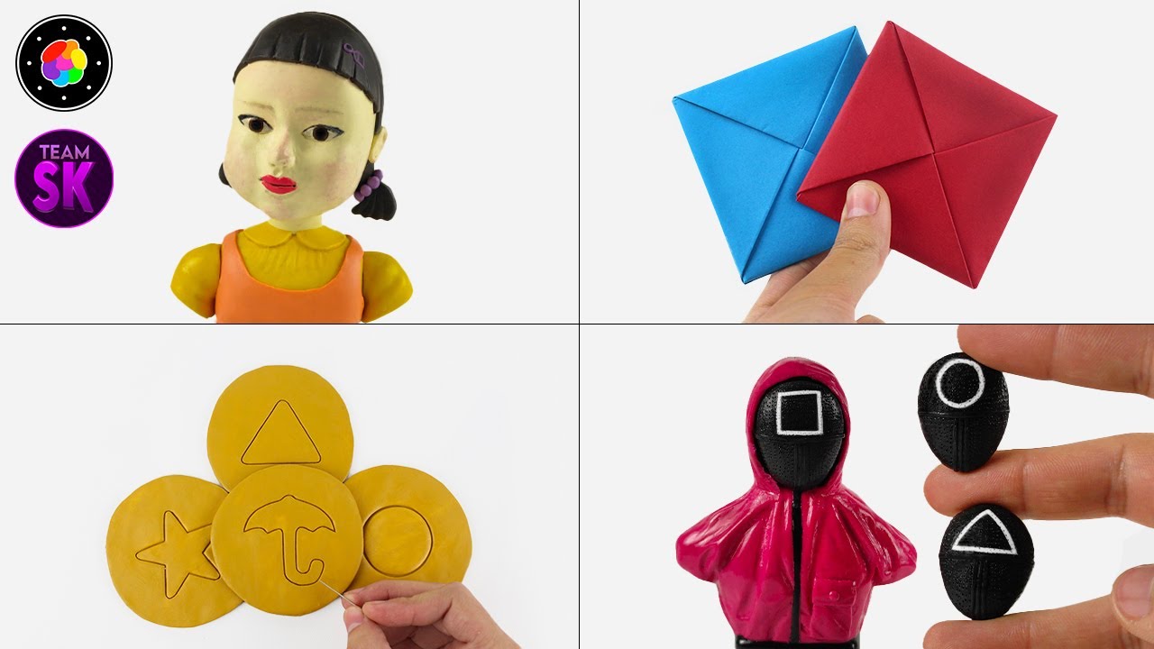 CREANDO los OBJETOS de EL JUEGO DEL CALAMAR de Plastilina #1 TEAM SCULKER | PlastiVerse