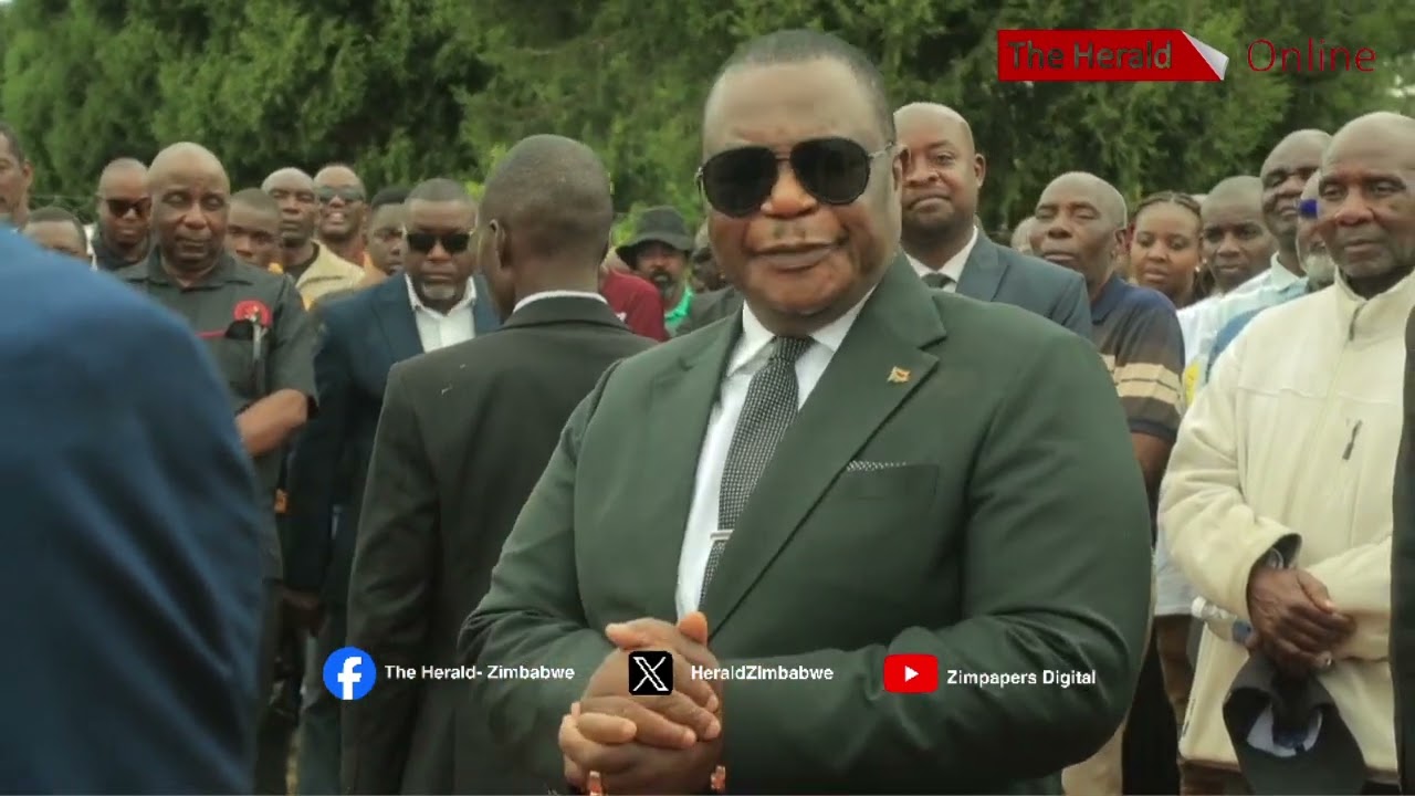 Acting President Dr Constantino Chiwenga attended the burial of Dr Paul Chidyausiku