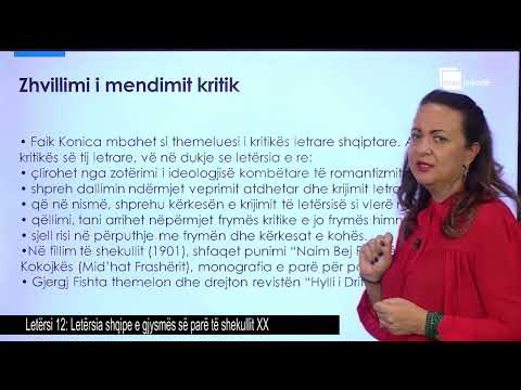 Letërsia shqipe e gjysmës së parë të shekullit XX | Letërsi 12