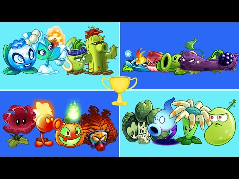 Team Plant (Meteor Flower + jackolantern + Fire Peashooter + Inferno) Vs 03 Team Plant - PvZ2