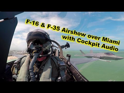 F-16 Full Demo over Miami with Audio - F-35 Heritage Flight