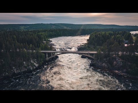 Amazing Jockfall waterfall in Kalix Swedish Lapland