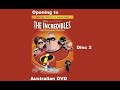 Opening To The Incredibles Disc 2 Australian DVD