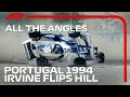 Damon Hill Flips In Estoril - All The Angles | 1994 Portuguese Grand Prix