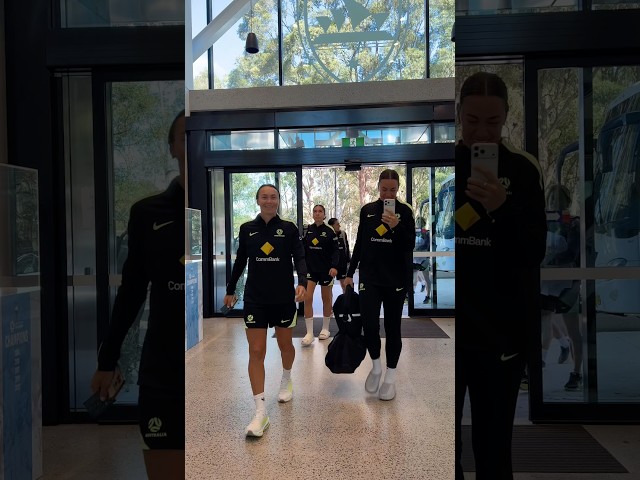 The whole squad has arrived. 🚌👋#matildas