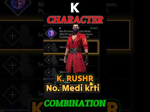 K Character Combination 2024 | Best character combination in free fire | K character ability