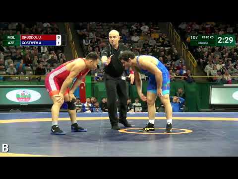 Round 3 FS - 86 kg: U. ORGODOL (MGL) v. A. GOSTIYEV (AZE)