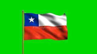 Chile National Flag | World Countries Flag Series | Green Screen Flag | Royalty Free Footages