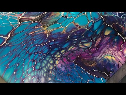 291. Colors, Drama, & ELEGANCE Of This Fluid Art Painting!  / bloom technique / abstract art
