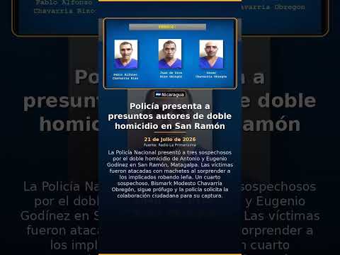Policía presenta a presuntos autores de doble homicidio en San Ramón