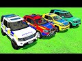 ALL POLICE CARS OF COLORS ! TRANSPORTING COLOR ALL POLICE CARS WITH TRUCKS ! Farming Simulator 22