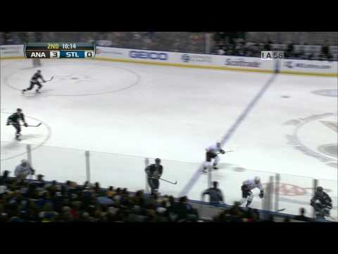 Cam Fowler slapshot PPG 3-0 Anaheim Ducks vs St. Louis Blues 1/18/14 NHL Hockey.