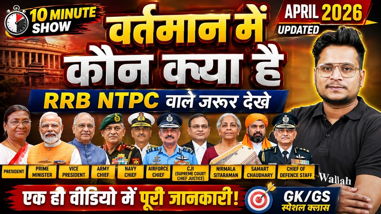 Vartman Me Kaun Kya Hai ? | वर्तमान में कौन क्या है ? | Current Affairs April 2026 | By Raja Sir