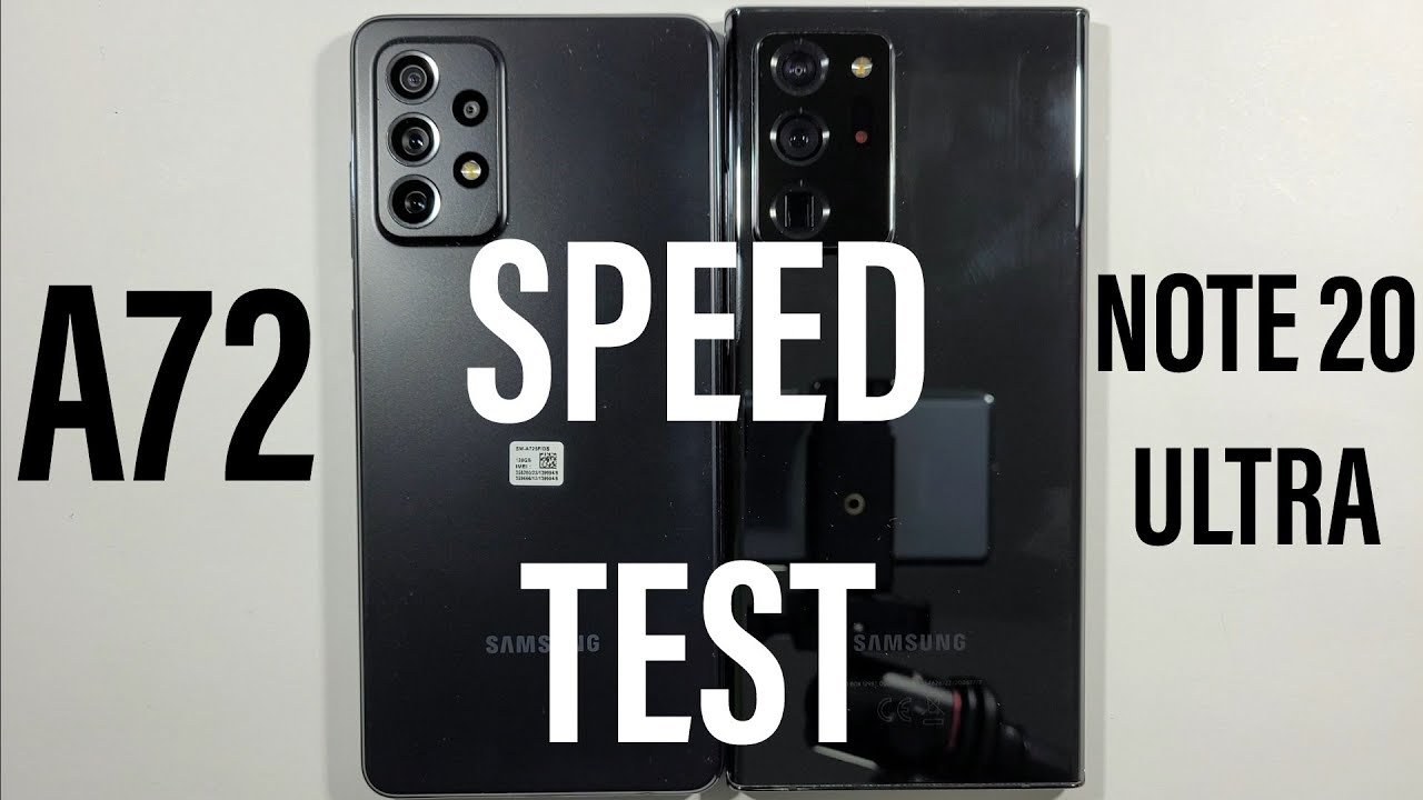 Samsung A72 vs Samsung Note 20 Ultra Speed Test
