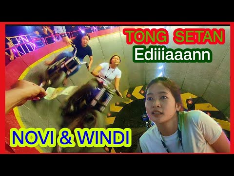 Edaan !!! Atraksi tong setan Novi dan Windi pasar malam Ponorogo 2024