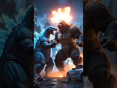 City in Chaos: Godzilla Battles King Kong! #kong #godzilla #godzillavskong #intense #fight #city