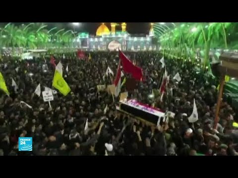 صور من تشييع سليماني وأبو مهدي المهندس ورفاقهم في العراق