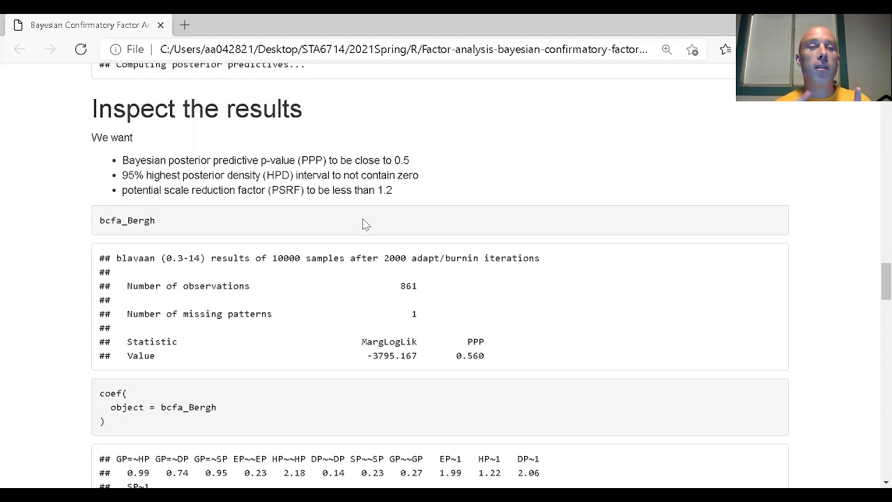 Factor analysis - Bayesian confirmatory factor analysis