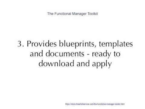The Functional Manager Toolkit