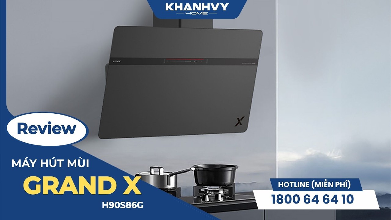 Máy hút mùi Grandx GX H90S86G áp tường