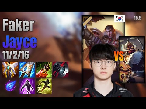 Faker Mid Jayce vs Corki lol KR solo rank Full Game 15.6 | 페이커 제이스 vs 코르키