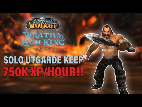 Warrior Solo Utgarde Keep Level 70 WOTLK 750k XP/hour