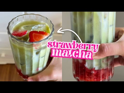 Iced Strawberry Matcha Latte Recipe | Paola Santana